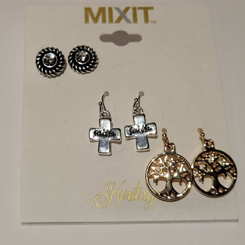 Mixit Heritage 3 pair Earrings